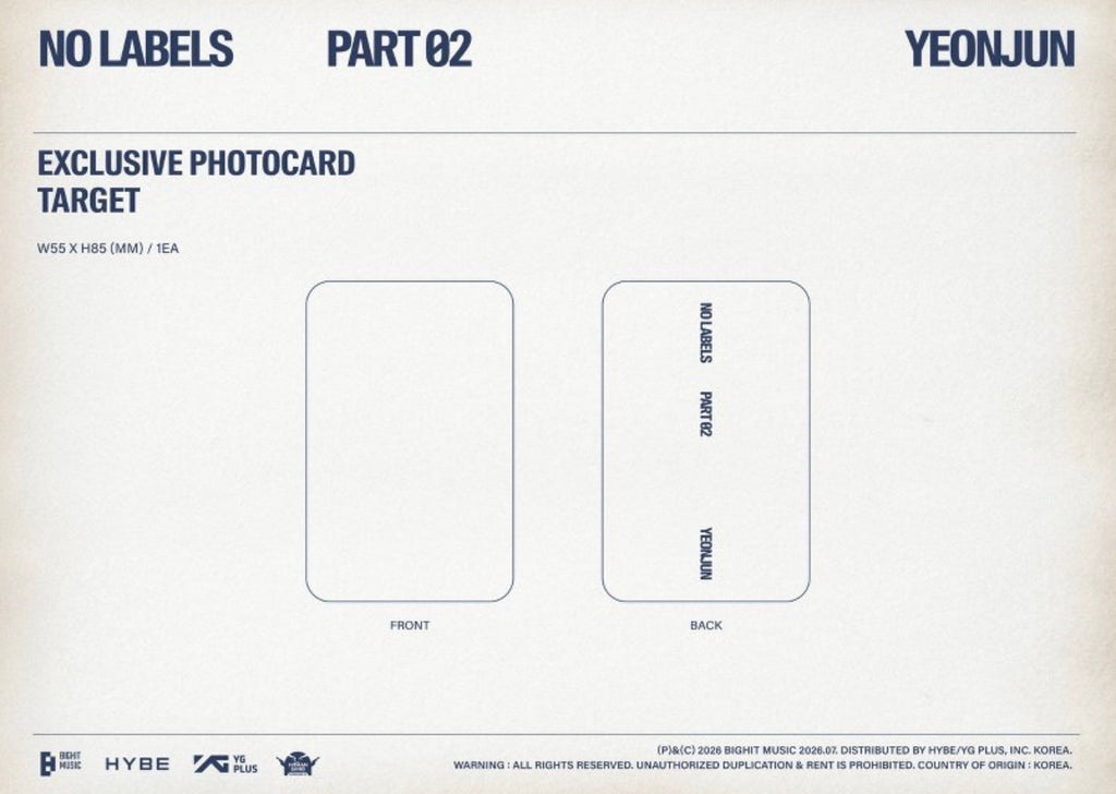 YEONJUN – NO LABELS : PART 02 CD